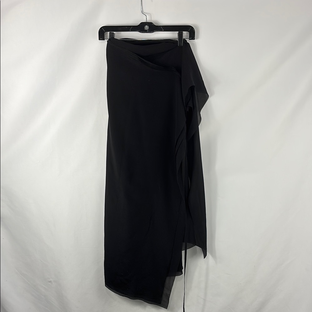 Jean Paul Gaultier Black Vintage Silk Wrap Skirt